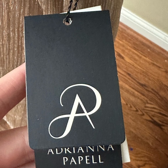 NWT Adrianna Papell Metallic Champagne Gold Dress - Picture 3 of 9